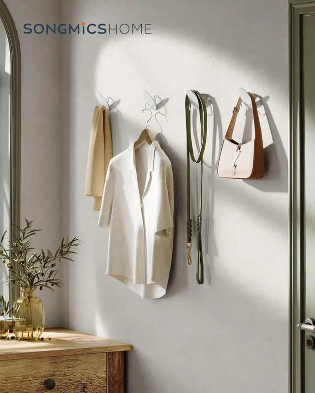 Garderobenhaken Kleiderhaken 4er Set Weiss von Songmics