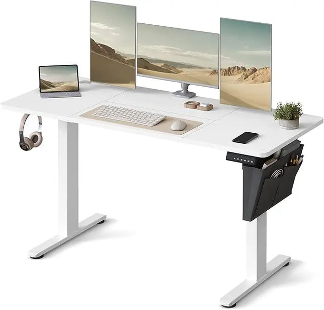 Schreibtisch elektrisch höhenverstellbar Büro wolkenweiss von Songmics