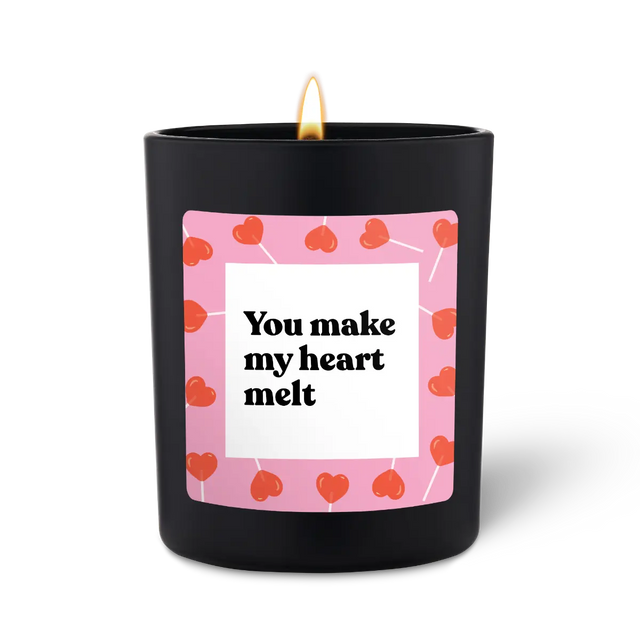 Duftkerze Schwarz Woody You make my heart melt von ChattyCandles