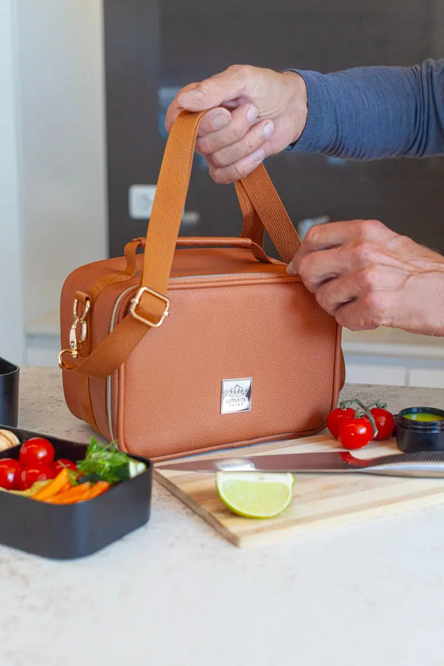 Insulated Lunch Bag Elegant Brown Premium von Umami