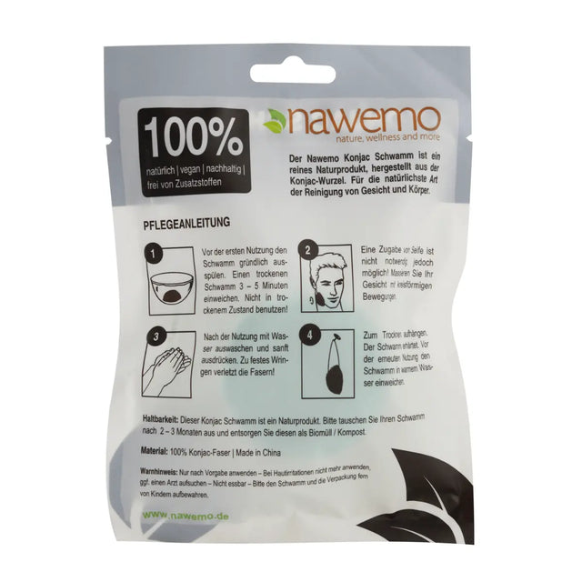 Konjac Schwamm MEN Pfefferminze, für Männerhaut von Nawemo