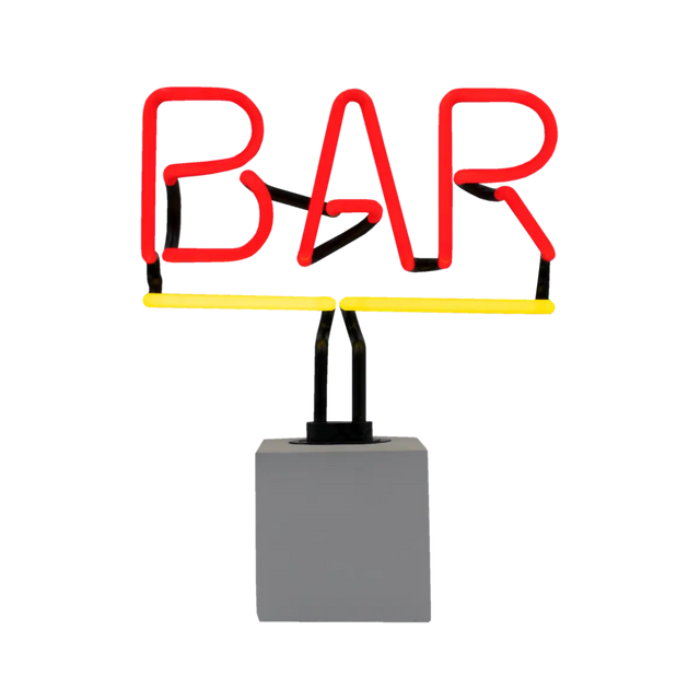 Glas Neon Tischlampe mit Betonsockel - BAR von Locomocean