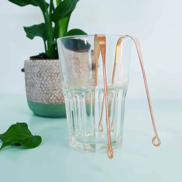 Zungenschaber Kupfer inkl. Baumwollbeutel von Orinko