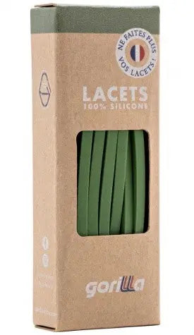 Elastische Schnürsenkel Flexibel Ohne Binden Schmal Silikon Olive Green von Gorilla Lacets