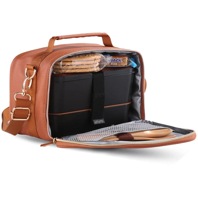 Insulated Lunch Bag Elegant Brown Premium von Umami