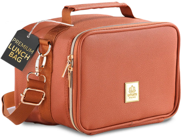 Insulated Lunch Bag Elegant Brown Premium von Umami