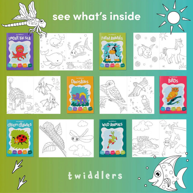 Malbuch Mini 24 Stück Tierwelt von Twiddlers