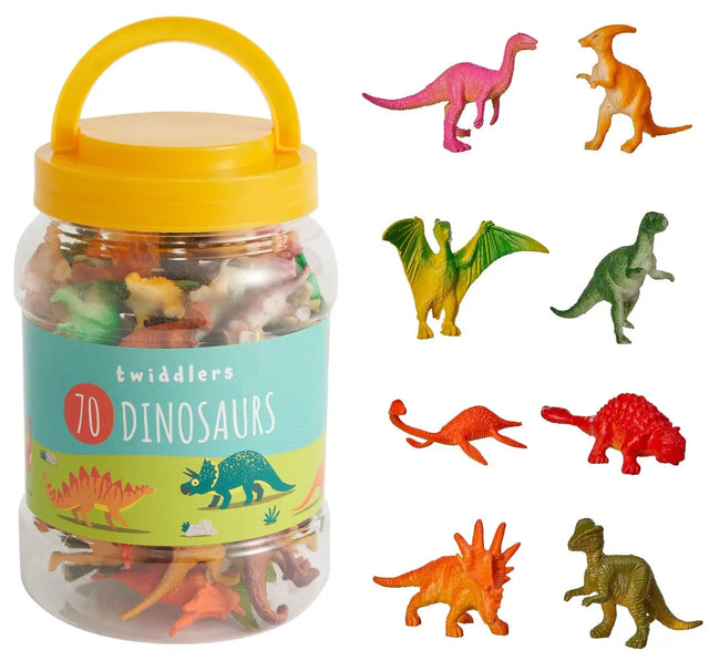 Dinosaurier Mini Spielfiguren 70 Stück von Twiddlers