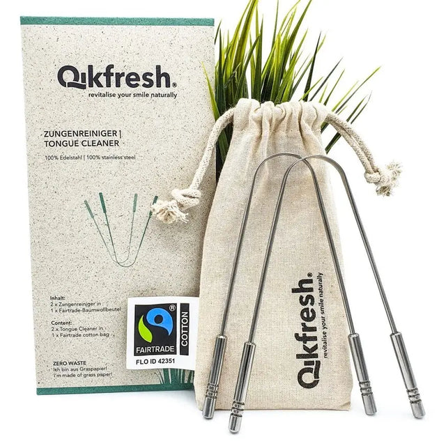 Zungenreiniger aus Edelstahl 2er Set von Qikfresh