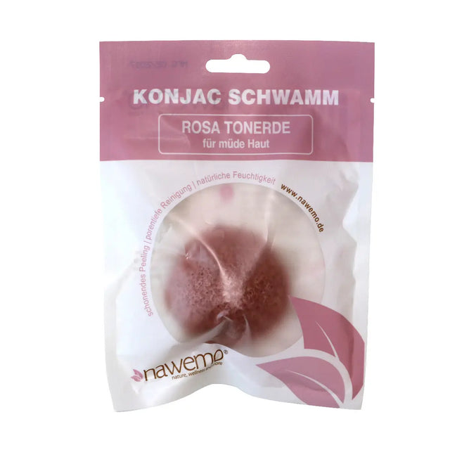 Konjac Schwamm Rosa Tonerde, für reife und müde Haut von Nawemo