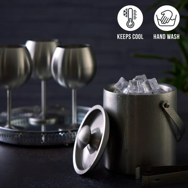 Eiswürfelbehälter Set Edelstahl Silber von Oak & Steel