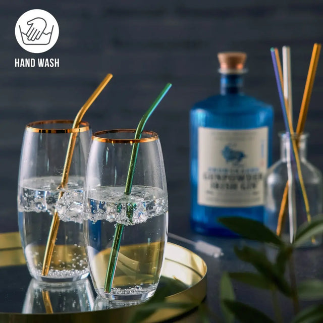 Trinkhalme Edelstahl 30 Stück Mehrfarbig von Oak & Steel