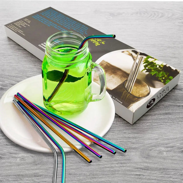 Trinkhalme Edelstahl 30 Stück Mehrfarbig von Oak & Steel