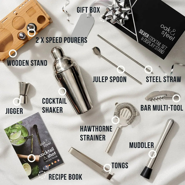 Cocktail 13er-Set Silber von Oak & Steel