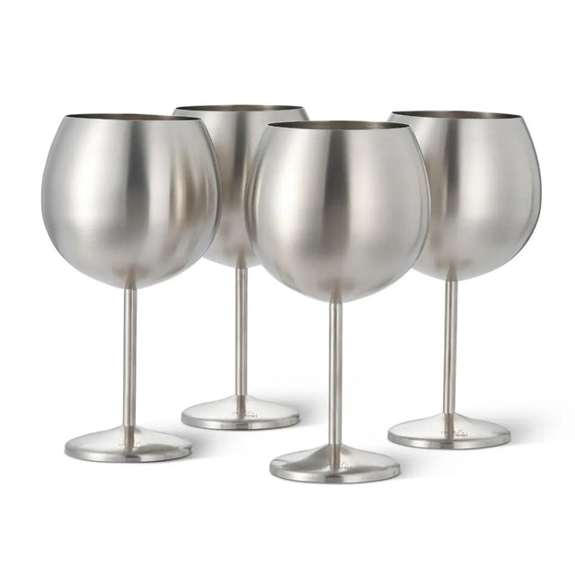 Edelstahl Gin Gläser Silber 4er-Set von Oak & Steel