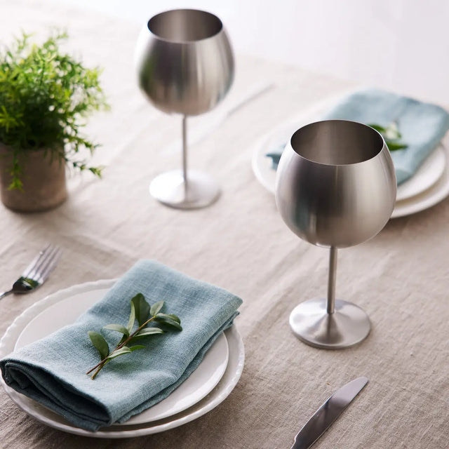 Edelstahl Gin Gläser Silber 4er-Set von Oak & Steel