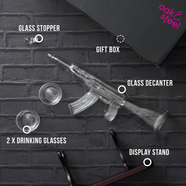 Whisky Gläser & Dekanter Gewehr von Oak & Steel