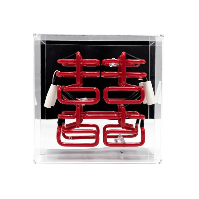 Quadratische Acryl-Box Neon - Double Happiness von Locomocean