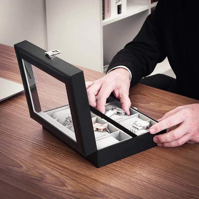 Uhren Aufbewahrung Uhrenkoffer 10 Fächer von Songmics