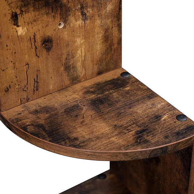 Eckregal Wandregal 5 Ebenen vintagebraun von Songmics