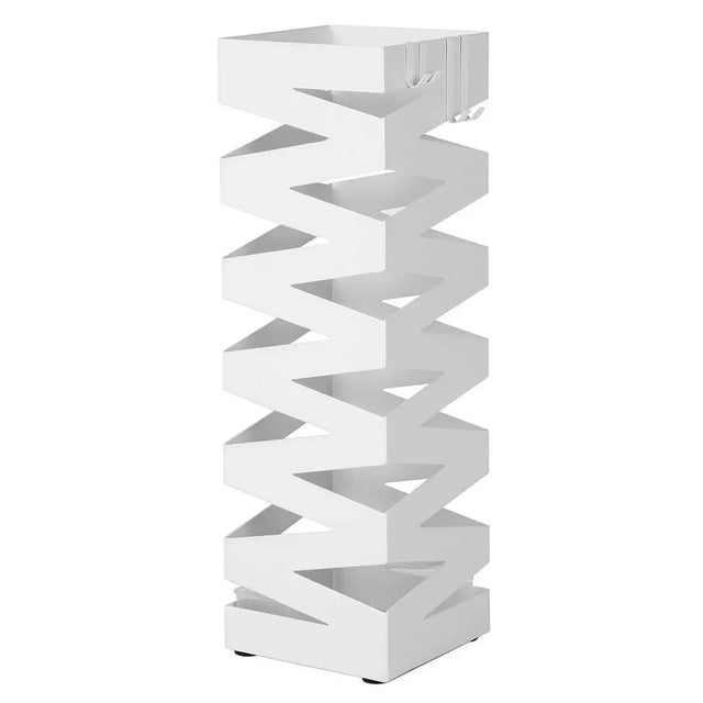 Regenschirmständer Metall quadratisch mit Haken weiss von Songmics