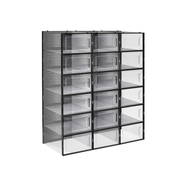 Schuhboxen Schuh-Organizer Kunststoff 18er Set von Songmics