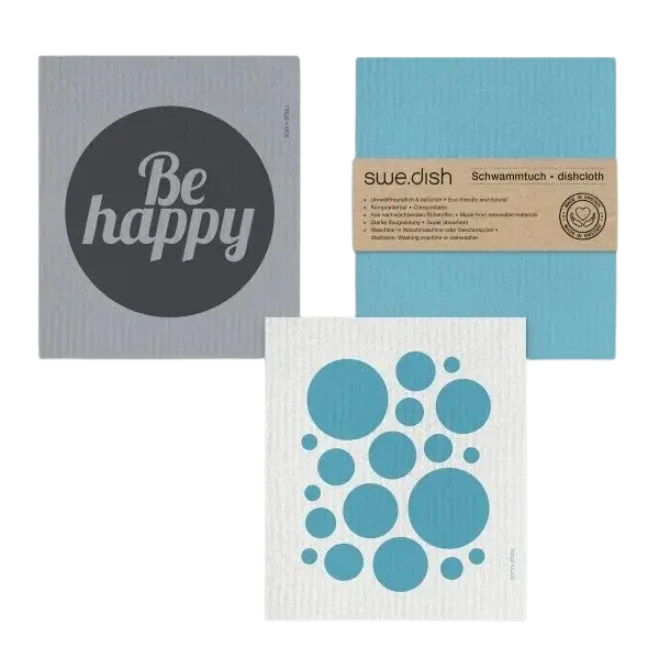swe.dish Schwammtücher Dots türkis von Sanni Shoo