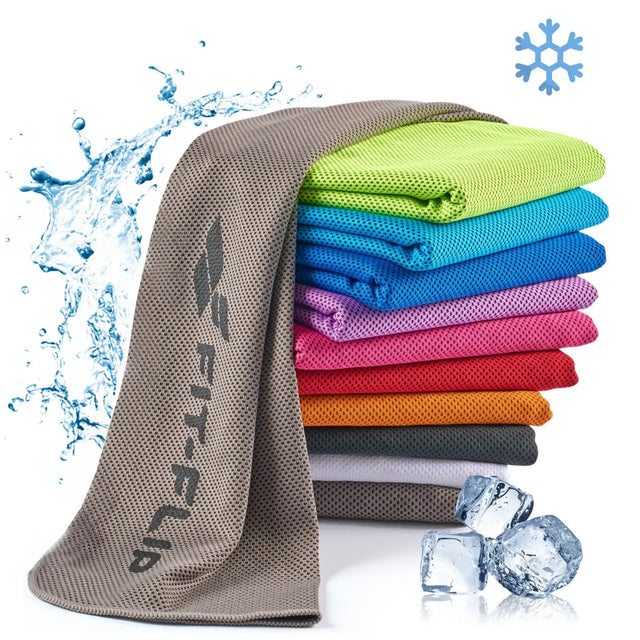 Airflip Towel Kühlhandtuch Mikrofaser mit Tasche 100x30cm Grau von Fit-Flip