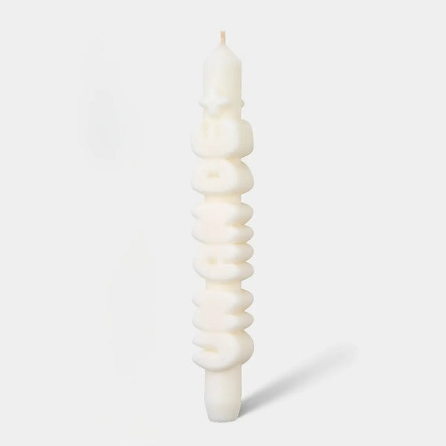 Kerze Taper candle UN AN DE+ weiss von Taper Candles