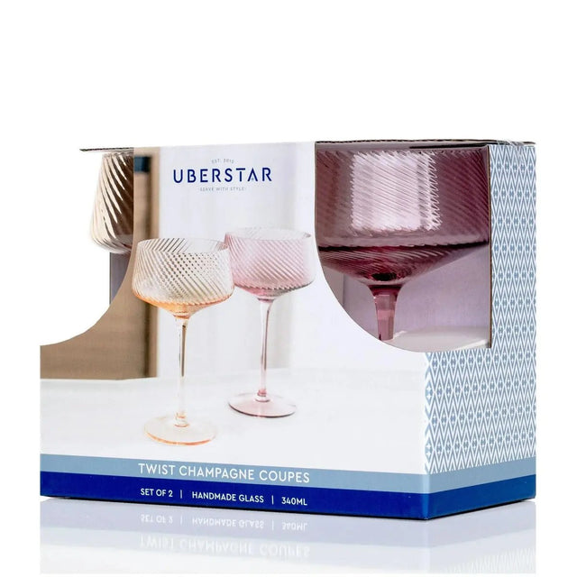 Champagnerschalen Twist 2er-Set pink/peach von Uberstar