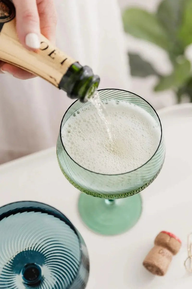 Champagnerschalen Twist 2er-Set grün/blau von Uberstar