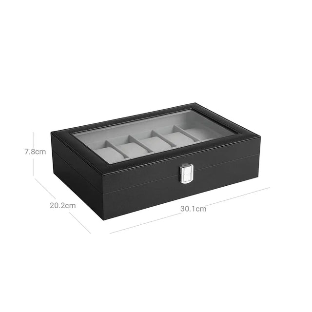 Uhren Aufbewahrung Uhrenkoffer 12 Fächer von Songmics