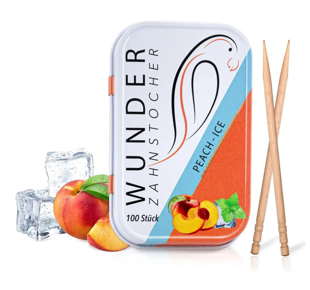Zahnstocher mit Geschmack Pfirsich Ice von Wunder Zahnstocher