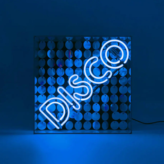 Acryl-Box Neon - Disco Paillette blau von Locomocean