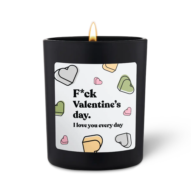 Duftkerze Schwarz Woody Fck Valentine's day von ChattyCandles