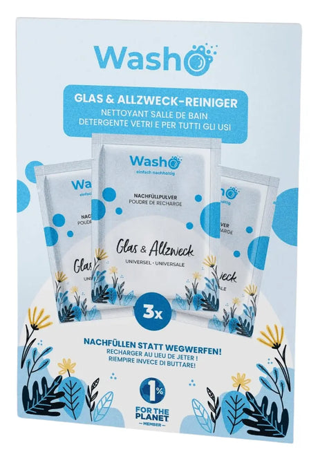 Glasreiniger Pulver Set von Washo