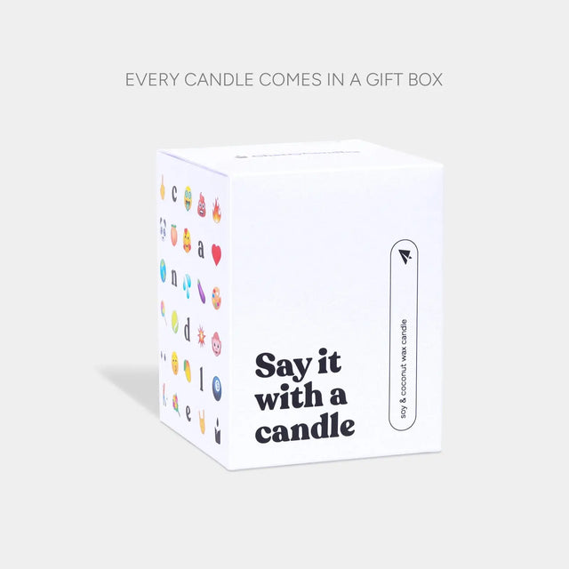 Duftkerze Weiss Woody It's about f*cking time! Happy Engagement von ChattyCandles