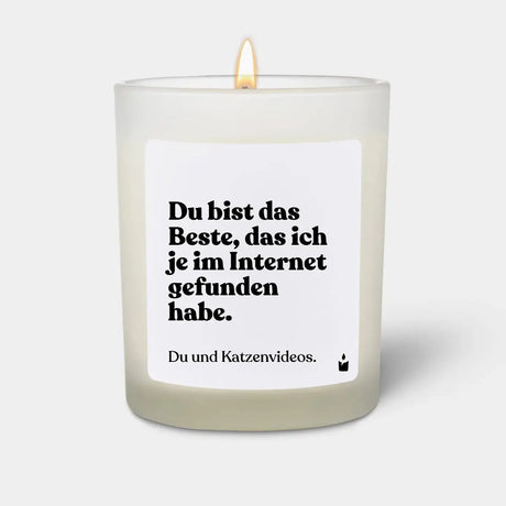 Duftkerze Weiss Woody Du bist das Beste, das ich je im Internet gefunden habe. Du und Katzenvideos. von ChattyCandles