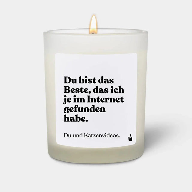 Duftkerze Weiss Woody Du bist das Beste, das ich je im Internet gefunden habe. Du und Katzenvideos. von ChattyCandles