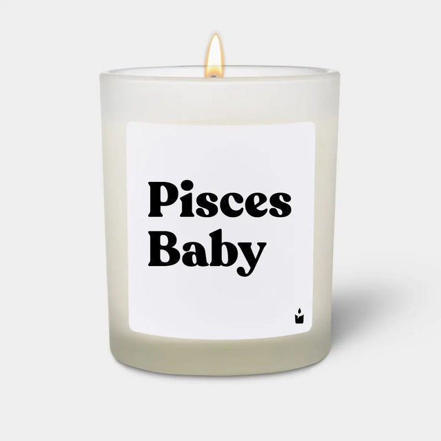 Duftkerze Weiss Woody Pisces Baby von ChattyCandles