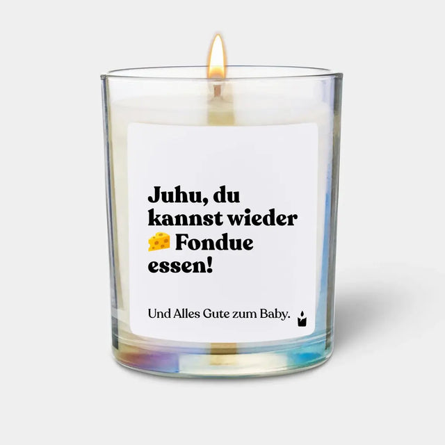 Duftkerze Rainbow Flowery Juhu, du kannst wieder Käse-Fondue essen! von ChattyCandles