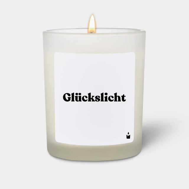 Duftkerze Weiss Woody Glückslicht von ChattyCandles
