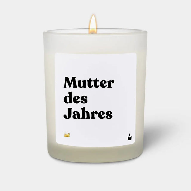 Duftkerze Weiss Woody Mutter des Jahres von ChattyCandles