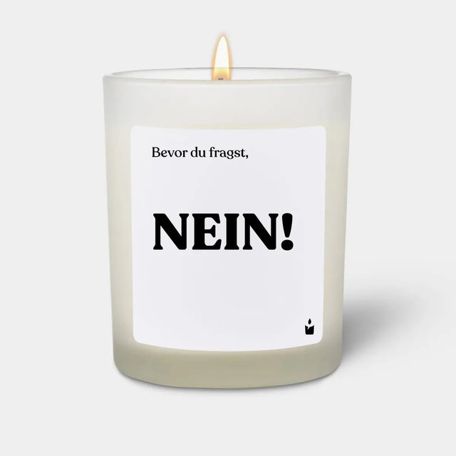 Duftkerze Weiss Woody Bevor du fragst, Nein! von ChattyCandles