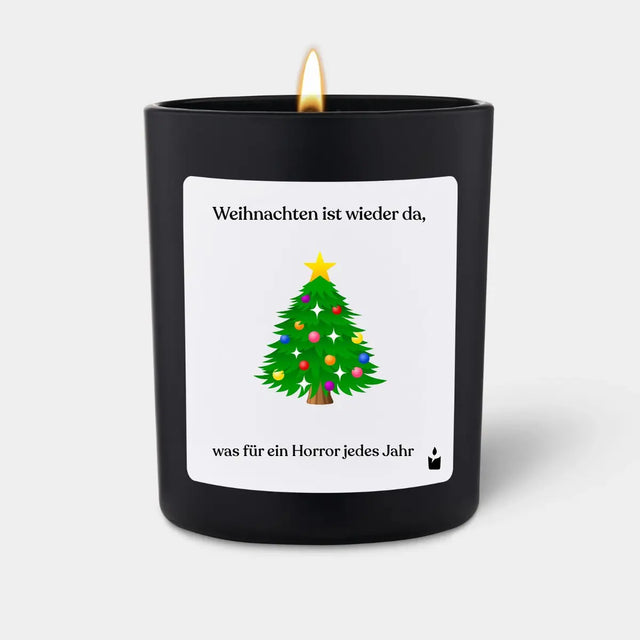 Duftkerze Schwarz Flowery Weihnachten ist wieder da, was für ein Horror jedes Jahr von ChattyCandles