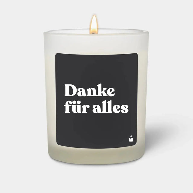 Duftkerze Weiss Woody Danke für alles von ChattyCandles