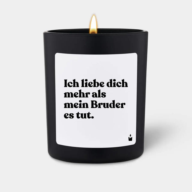 Duftkerze Schwarz Woody Ich liebe dich mehr als mein Bruder es tut. von ChattyCandles