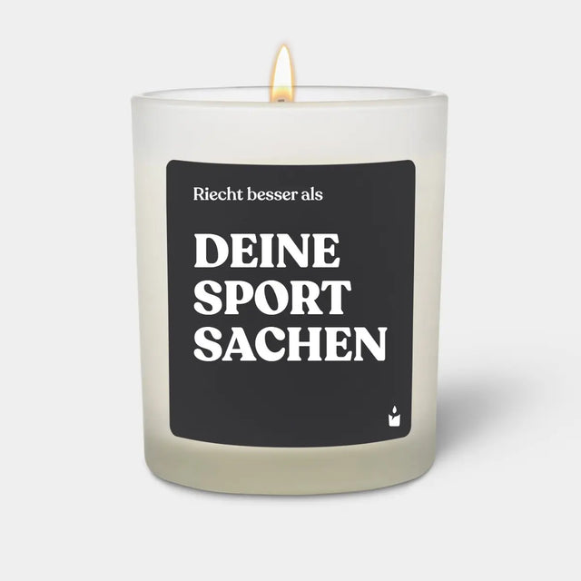 Duftkerze Weiss Woody Riecht besser als deine Sportsachen von ChattyCandles