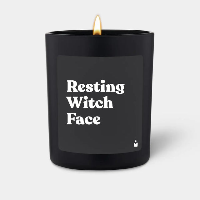 Duftkerze Schwarz Flowery Resting Witch Face von ChattyCandles