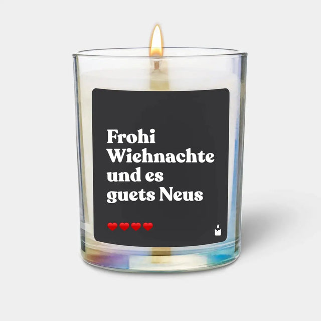 Duftkerze Rainbow Flowery Frohi Wiehnachte und es guets Neus von ChattyCandles